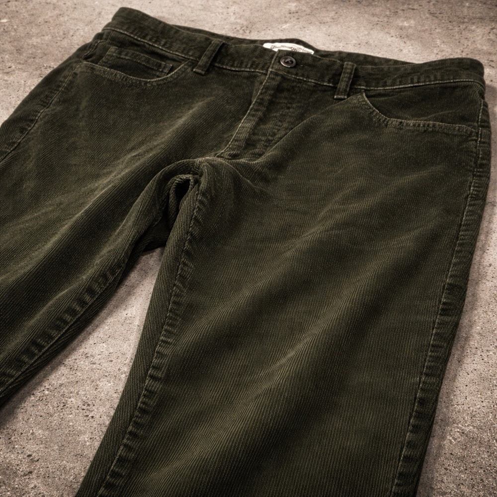 Goodthreads Corduroy Men's Dark Green Pants 35x30 Classy Old Money Look